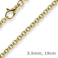 3,5Mm Armband Armkette Erbskette Aus 585 Gold Gelbgold, 19Cm, Unisex