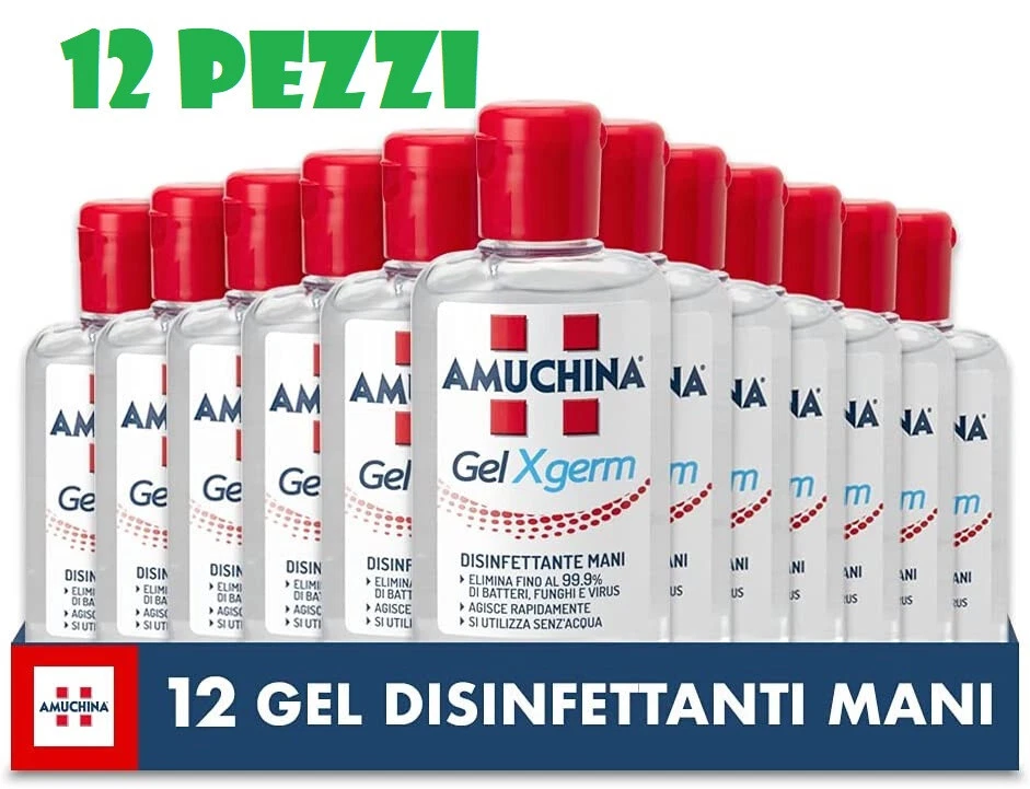 ANGELINI X12 AMUCHINA GEL Xgerm DISINFETTANTE MANI 12 FLACONI da 80 g