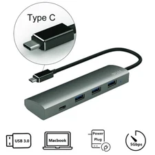 Slim Aluminum Type-C Multi-Port Adapter 1 USB 3.1 Type-C and 3 USB 3.0 Type-A