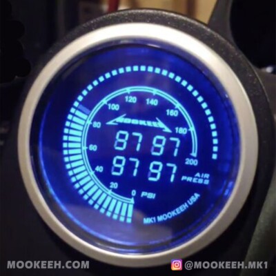 MOOKEEH 5 in 1 Air Suspension Ride Gauge 4 Corners & Tank Quad Dual Air Pressure