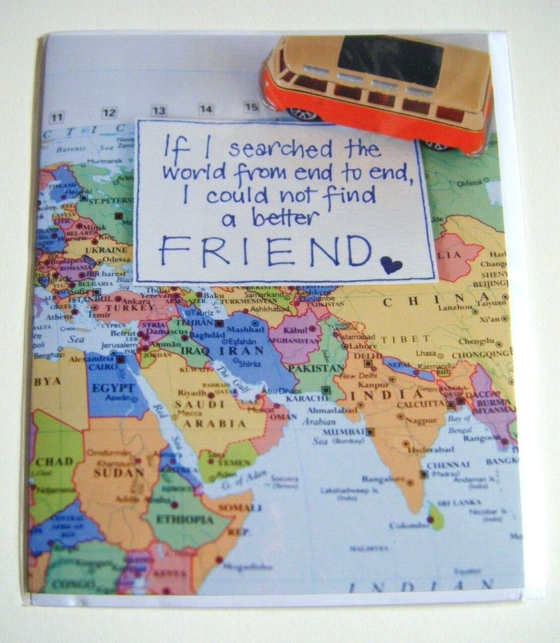 Best Friend Greetings Card Camper Van Could Not Find A Better Friend Map