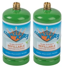 2-Pack 1lb Refillable Camping Propane Tank Cylinder 16.4 oz Bottle Ships Empty