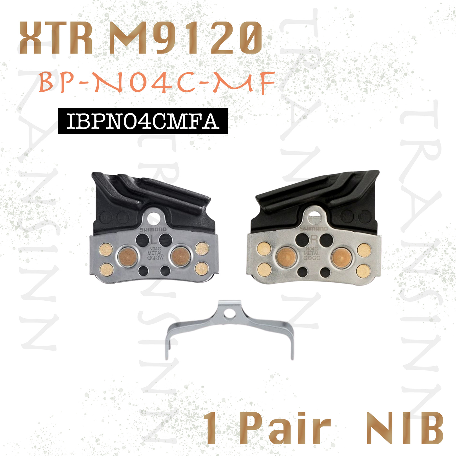 Pair Shimano N04C Metal Ice-Tech Disc Brake Pads W/fin spring