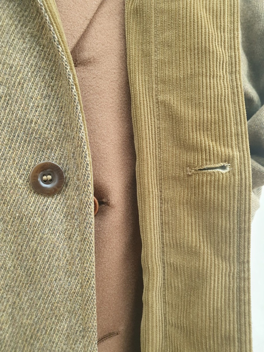 Manteau De Chasse BOUVY En Laine Quiltée - Vert - Taille L (40-42/50-52) - Fabriqué En Italie - Occasion TBE