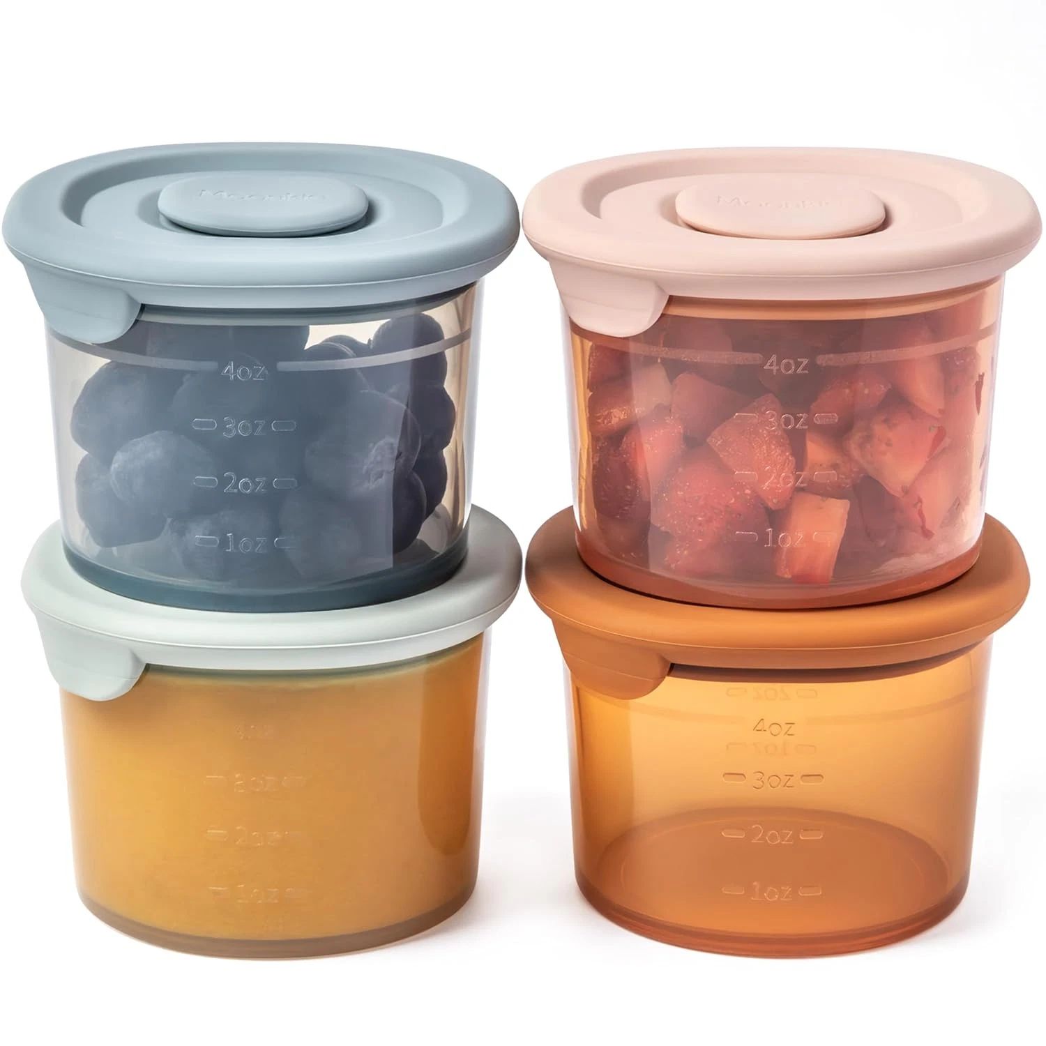 4-PK 4oz Silicone Baby Food Containers - Baby Food Storage Jars w/ Airtight Lids
Opens in a new wind