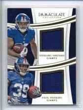 SHEPARD / PERKINS 2016 IMMACULATE COLLECTION DUAL ROOKIE JERSEY #68/99 AJ2659