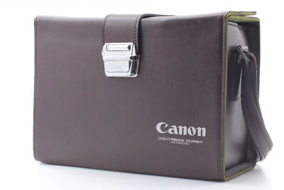 [Near MINT] Canon Genuine Vintage Leather Camera Bag Brown Hard Case Box  JAPAN