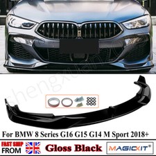 FOR BMW 8 SERIES G14 G15 G16 COUPE FRONT LIP SPLITTER SPOILER GLOSS BLACK 2018+
