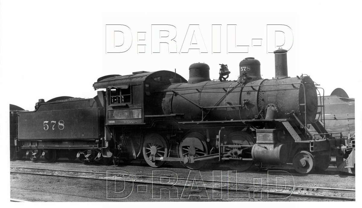 9BB495 RP 1930s/70s ILLINOIS CENTRAL RAILROAD 2-6-0 LOCOMOTIVE