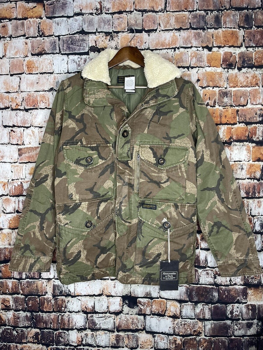 NEW ABERCROMBIE & FITCH A&F Military Camo Combat Field Jacket