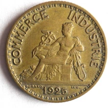 1925 FRANCE FRANC - Excellent Coin - FREE SHIP - France Bin #11
