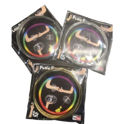 Lot Of 3 The Original Flow Rings As Seen On Youtube Gold Silver Kids Fun Toy