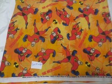 Disney Pixar Incredibles Original Cotton Fabric Orange 1 yd 14" x 44 " wide