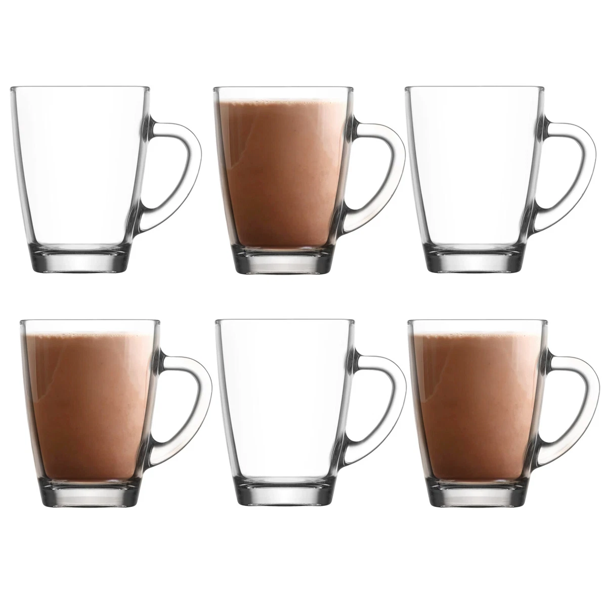 Large Coffee/Tea / Latte Cup Glasses with Stainless Steel Handles