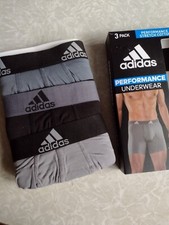 NEW, 3 - Pack adidas Men's Performance Cotton Blend Boxer Brief Underwear.