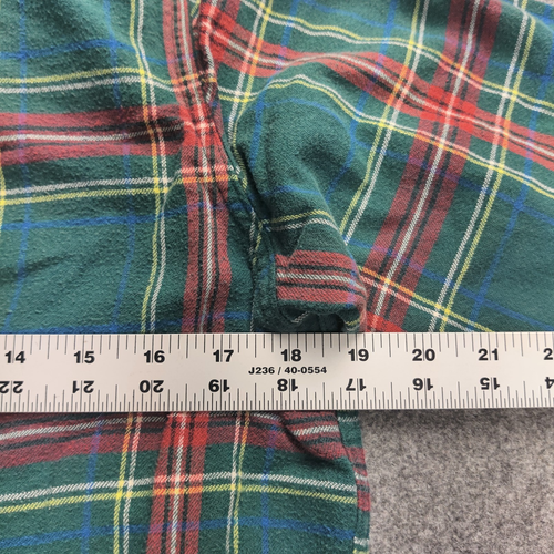 Vtg LL Bean Flannel Shirt Youth 4 Tartan Plaid Green Made USA Camp Outdoor Hunt - Picture 6 of 9