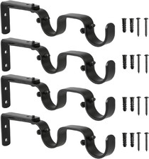 Heavy Duty Curtain Rod Brackets - Adjustable Double Rod Holders, 1 Inch 4 PCS,