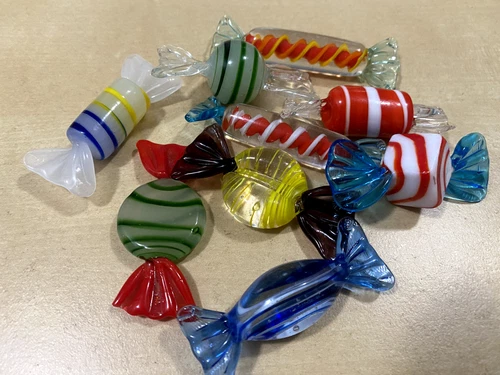 Vintage Murano Art Glass Small Candies Hand Blown 9 Piece