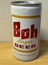 Boh - Bohemian Lager Beer - Pull Tab Beer Can - Bottom-opened Empty