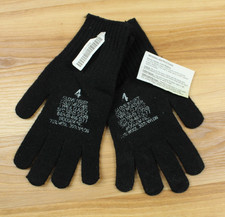 NOS Vintage US Army Military Black Wool Glove Inserts Cold Weather Sz. 4