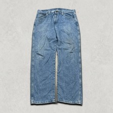 Wrangler Jeans Mens 35" Regular Fit Straight Leg Vintage Denim Pants, Blue