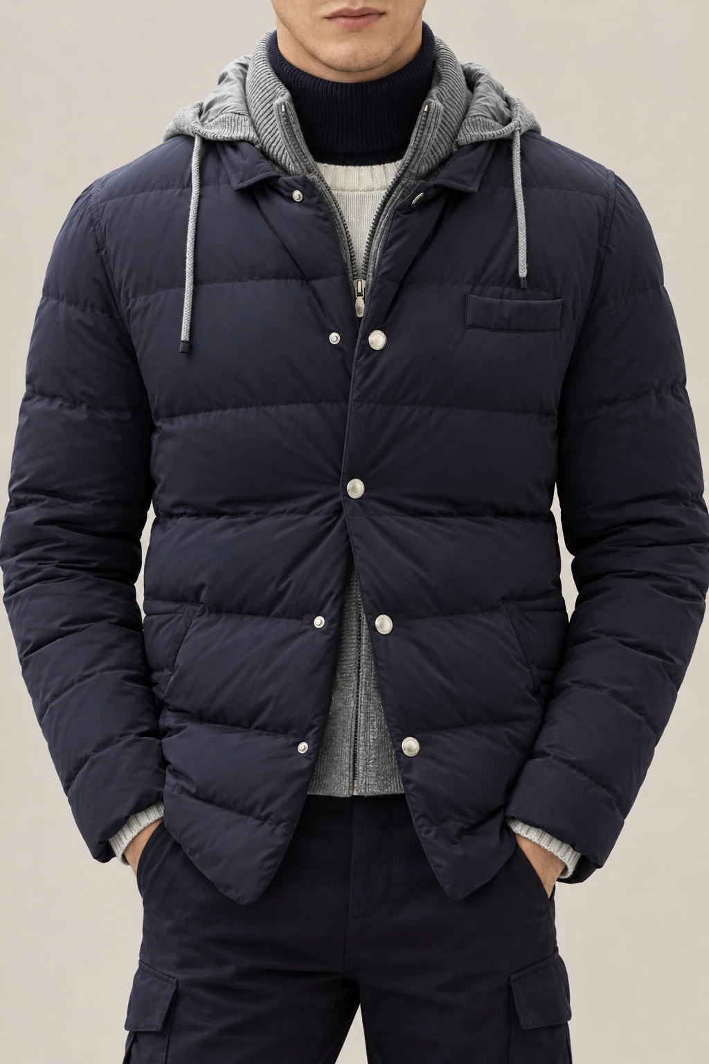 BRUNELLO CUCINELLI MEN'S NAVY QUILTED JACKET MSRP $6595 (XL) image 1