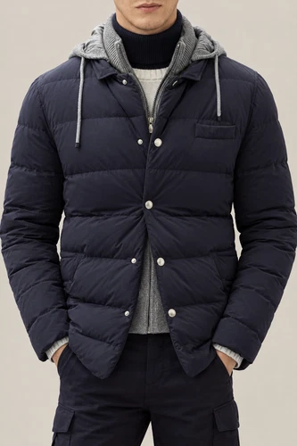 BRUNELLO CUCINELLI MEN'S NAVY QUILTED JACKET MSRP $6595 (XL) - product listing photo
