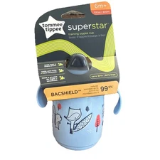 Tommee Tippee Superstar Training Sippy Cup for Toddlers, 10oz, 6+ Months, Blue