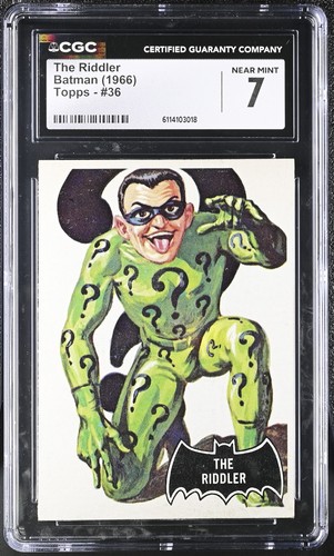 1966 Topps Batman Black Bat #36 The Riddler — CGC 7