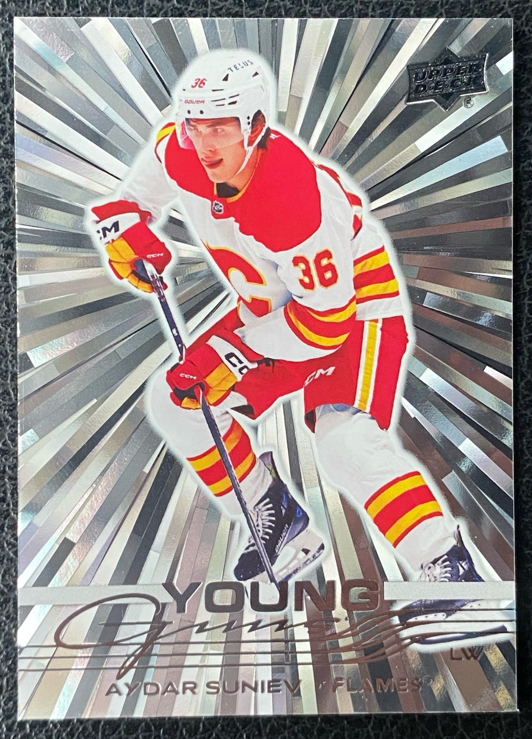 2025-26 Upper Deck Series 2 Aydar Suniev RC Young Guns Outburst #478 Flames
