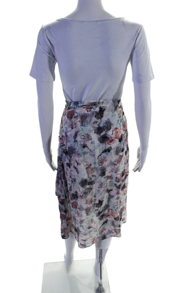 IRO Womens Floral Print Ruffled Hem Pleated Multicolored Skirt Size EUR 38 - Image 3 of 4