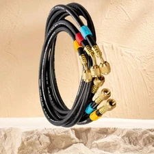 Fieldpiece HR3B Ball Valve Refrigerant Hose Set(3) with Color Tags 1/4" x 1/4"