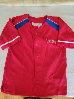 Phillies MLB Team Baseball Jersey Youth Size L 14/16, Awesome! EUC!*Nite Lite *