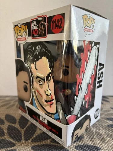 Funko Pop Ash 1142 The Evil Dead 40 Custom Artwork COA In Protector Movies