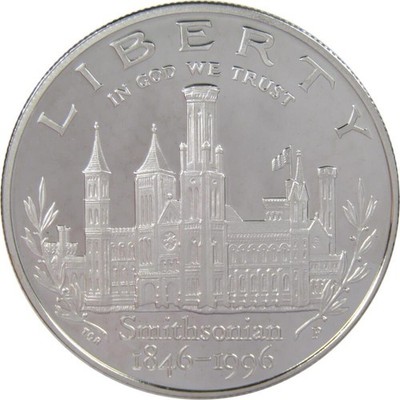 1996 P Smithsonian Institution Commemorative Silver Dollar Proof