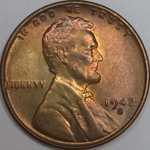 1942-S Lincoln Wheat Cent - Uncirculated/Toned (Lot#1)