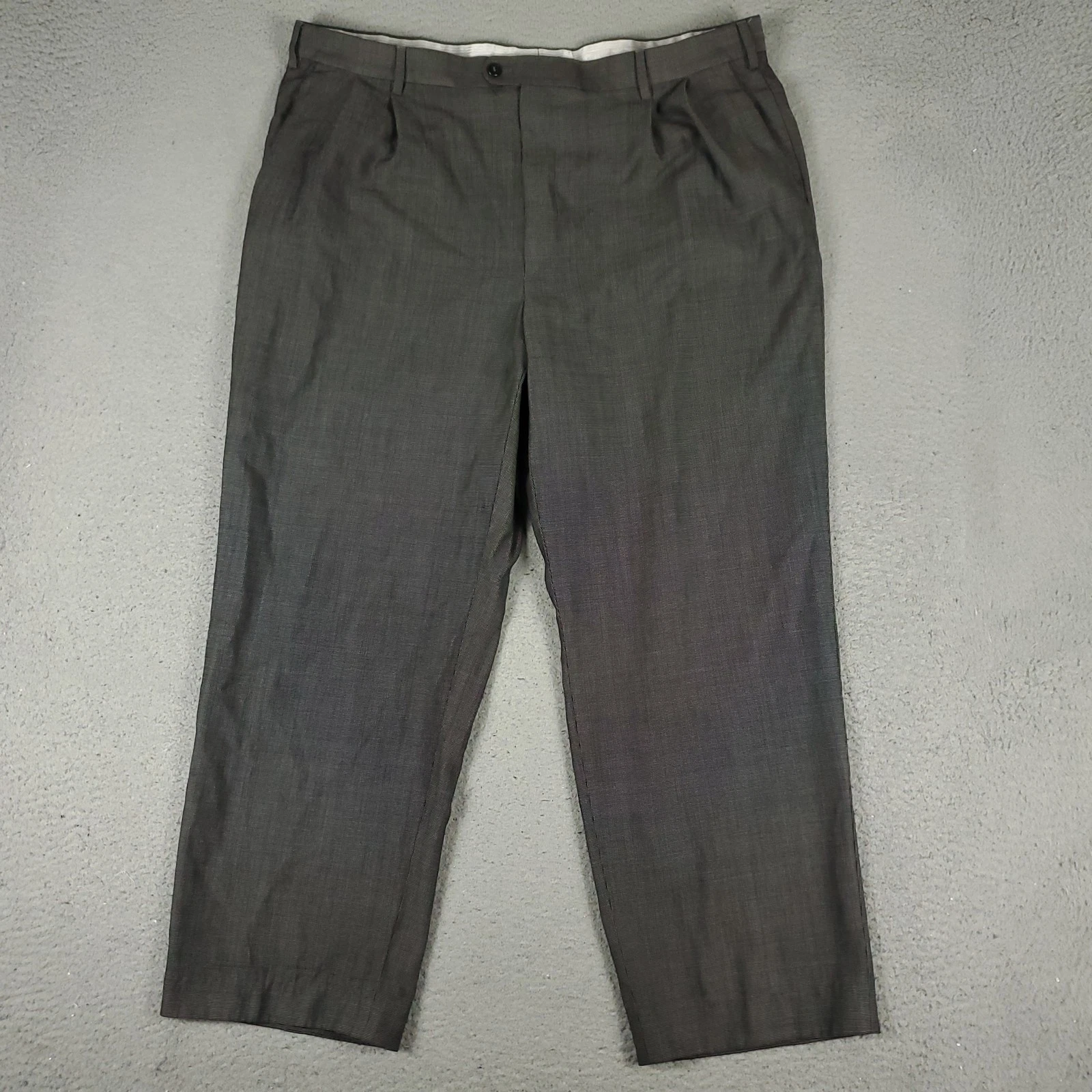 Zanella Pants Mens 40x29 Gray Austin Wool Pleated Front Dress Pants Made Italy
