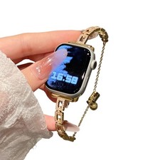 Luxury Bling Diamond Metal iWatch Band Chain Bracelet Strap For 10 9 8 7 6 5 SE