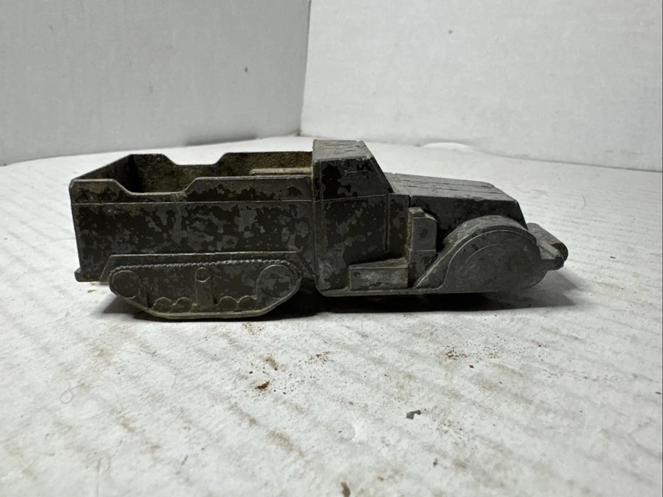 Midgetoy Vintage Metal Military Vehicle Half Track Tank Metal Detector Find - Image 4 of 4