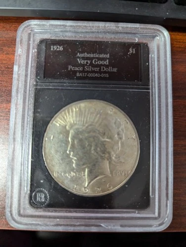1926-S PEACE  SILVER COIN DOLLAR BRADFORD GRADED VERY GOOD