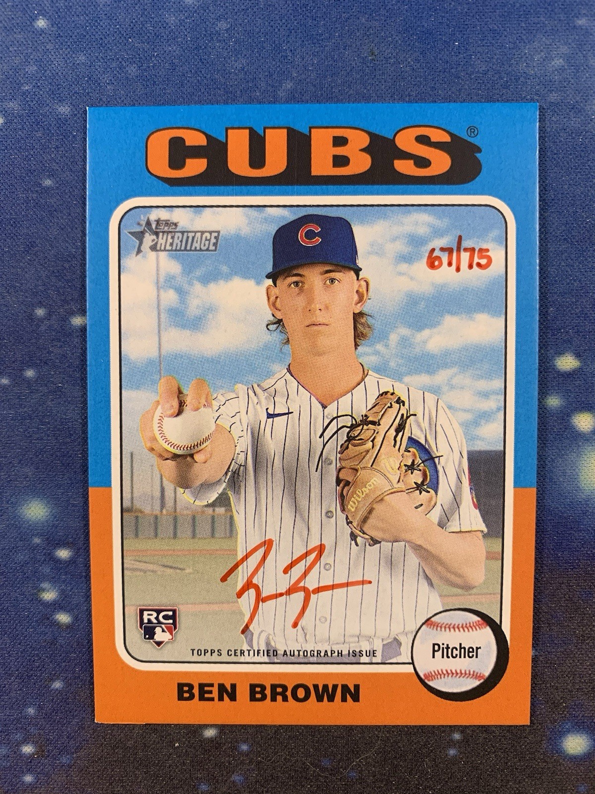 2024 Topps Heritage High Number Ben Brown Real One Red Ink Rookie Auto /75