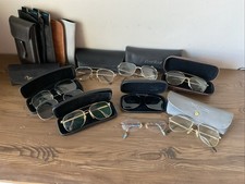 VTG Lot Of 7 Eye Glasses w/2 Clip On Sunshades,13 Cases, Flexon, Optx, Charmant