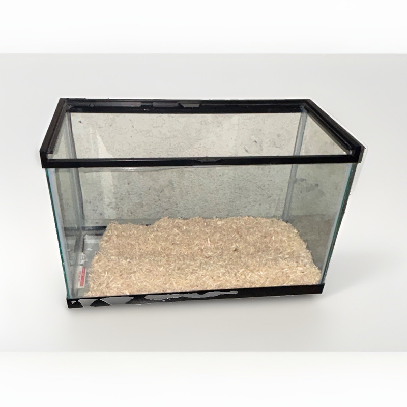 10 Gal Glass Aquarium Tank Only Rectangle Black Trim, No Lid, 20 in Wide