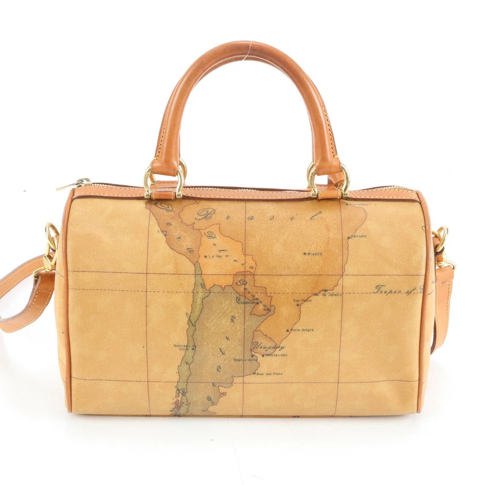 Prima Classe Mini Boston Map Pattern Leather 2WAY… - image 3