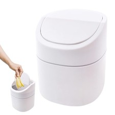 Plastic Mini Trash Can with Lid - Tiny Waste Bin Wastebasket