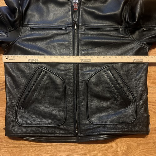 Vintage First Classic Leather Gear Black Motorcycle Moto Racer Jacket Size XL - Picture 14 of 15