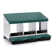 i.Pet Chicken Nesting Box Roll Away 3 Holes Metal Wall Mounted Nest Box Green