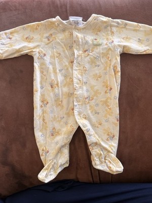 Just One Year Carter's Animal Print Yellow Cotton Baby Coverall 0-3 Months