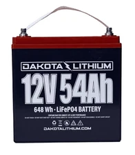Dakota Lithium 12V 54Ah Deep Cycle LiFePO4 Battery for Marine & Mobility Scooter
