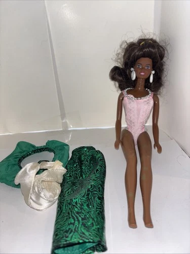 1980s christie barbie doll with swimsuit and outfit, white earrings vintage